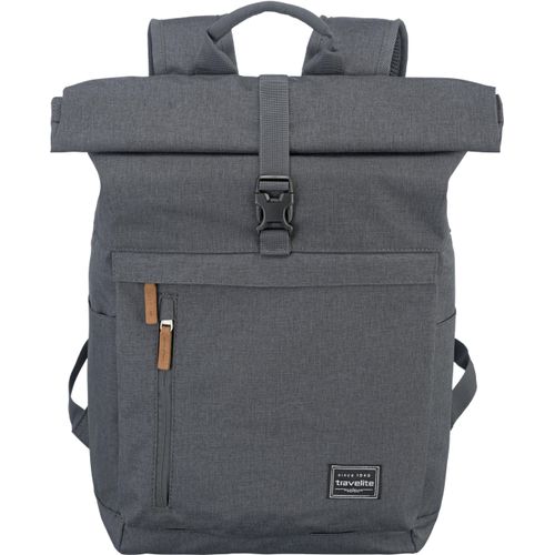 Freizeitrucksack TRAVELITE "BASICS Rollup Rucksack", Gr. B/H/T: 37cm x 60cm x 16cm, grau (anthrazit), Polyester, klassisch, Rucksäcke, Arbeitsrucksack Sportrucksack Reiserucksack Schulrucksack