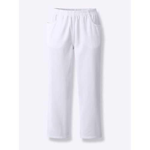 Caprihose CLASSIC BASICS, Damen, Gr. 50, Normalgrößen, weiß, 100% Baumwolle, unifarben, 3/4-Länge, Hosen