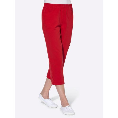 Caprihose CLASSIC BASICS, Damen, Gr. 42, Normalgrößen, rot, 100% Baumwolle, unifarben, 3/4-Länge, Hosen