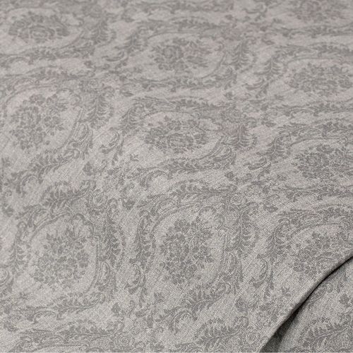 Baumwoll-Trachtenstoff "Blumenornamtente" Digitaldruck, grau Image