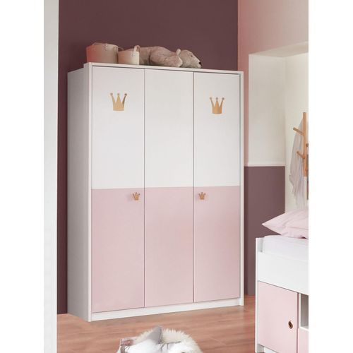 Drehtürenschrank WIMEX "Cindy2", rosa (weiß, rosé), B:139cm H:199cm T:58cm, Holzwerkstoff, Schränke, Drehtürenschrank