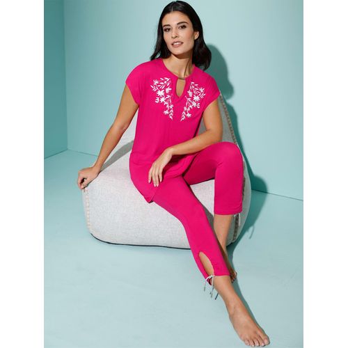 Leggings, Damen, Gr. 40/42, Normalgrößen, pink, 95% Viskose, 5% Elasthan, unifarben, Hosen
