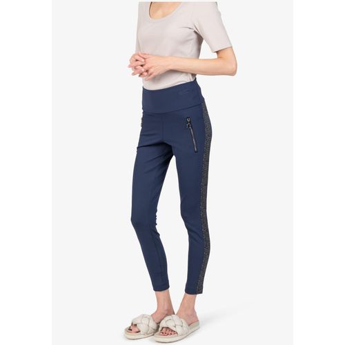 Leggings SPORTALM KITZBÜHEL, Damen, Gr. 44, N-Gr, schwarz deep water, Obermaterial: 86% Polyamid, 14% Elasthan, feminin, schmal lang, Hosen, mit seitlichem Streifeneinsatz