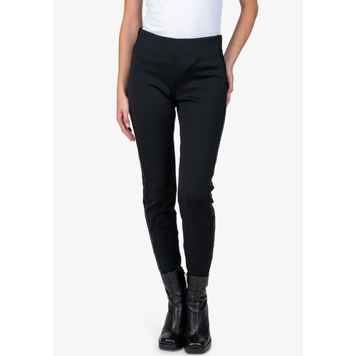 Leggings SPORTALM KITZBÜHEL, Damen, Gr. 40, N-Gr, schwarz, Obermaterial: 90% Polyamid, 10% Elasthan, unifarben, feminin, schmal lang, Hosen, mit seitlich eingesetztem Streifen