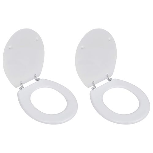 Prolenta Premium - Toilettensitze mit Deckel 2 Stk. MDF Weiß
