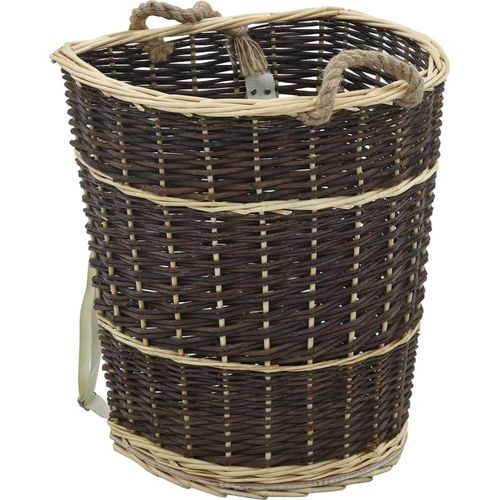 Prolenta Premium - Holzkorb mit Trageriemen 44,5×37×50 cm Natur Weide