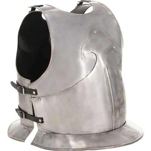 Prolenta Premium - Mittelalterlicher Ritter-Brustpanzer Kürass LARP Replik Silbern Stahl