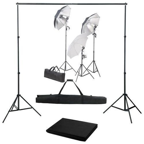 Prolenta Premium - Fotostudio-Set mit Lampen und Hintergrundsystem