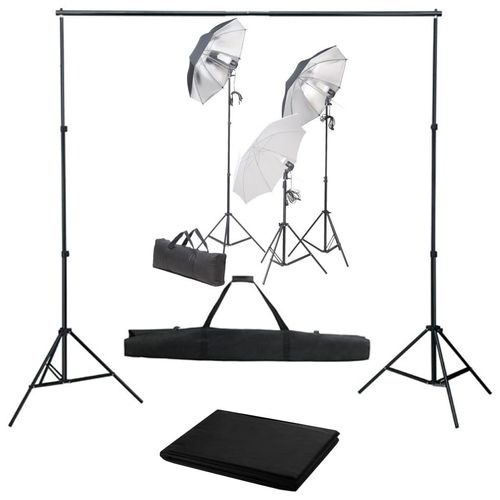 Prolenta Premium - Fotostudio-Set mit Lampen und Hintergrundsystem