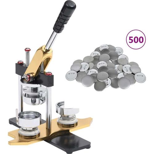 Prolenta Premium - Buttonmaschine mit 500 Button-Teilen 44 mm Drehstanze
