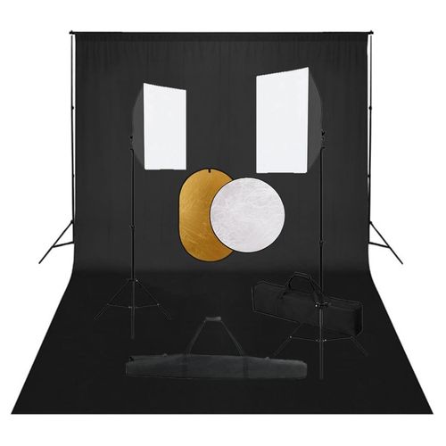 Prolenta Premium - Fotostudio-Set mit Softboxen, Hintergrundsystem und Reflektor