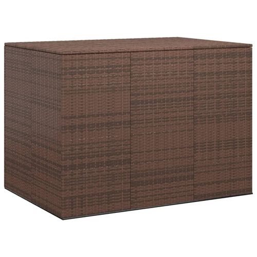 Prolenta Premium Garten-Kissenbox PE Rattan 145x100x103 cm Braun