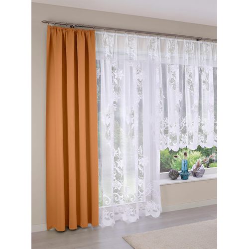 Gardine Gr. 4, weiß, B:375cm H:245cm, Polyester, Gardinen