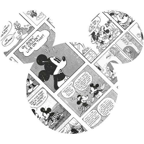 Komar Vliestapete »Vlies selbstklebend - Mickey Head Comic Cartoon - Grösse 125 x 125 cm«, bedruckt, Kinderzimmer