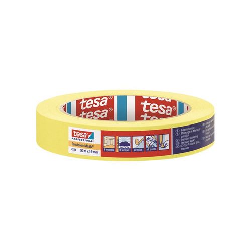 tesa Precision Mask Masking Tape 50m x 19mm Yellow