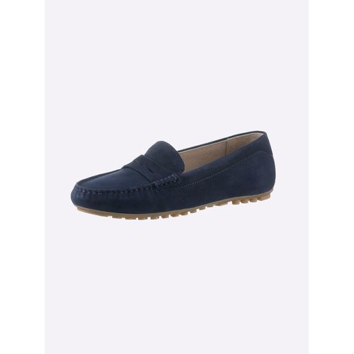 Slipper CAPRICE, Damen, Gr. 42, blau (marine), Veloursleder, sportlich, Schuhe