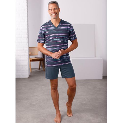 Shorty, Herren, Gr. 60/62, blau (dunkelblau, traube), 100% Baumwolle, Homewear-Sets