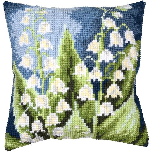Kreuzstichkissen "Maiglöckchen"