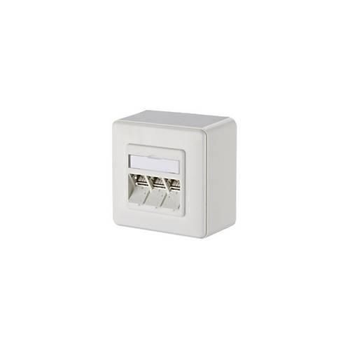 Metz Connect C6Amodul 270° - Steckdosenauslass - RJ 45 - 3 Netzwerksteckdosen - Pure White, RAL 9010