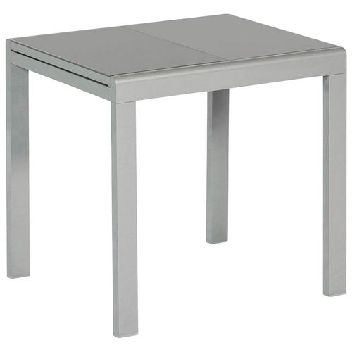 Gartentisch MERXX, silber (silberfarben), B:80cm H:75,5cm T:120cm, Tische, 80x120 cm