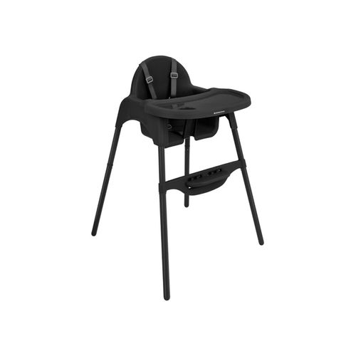 Kikkaboo Hochstuhl 2 in 1 Jammy, Kinderstuhl, Fußstütze, Gurt, Bechervertiefung schwarz