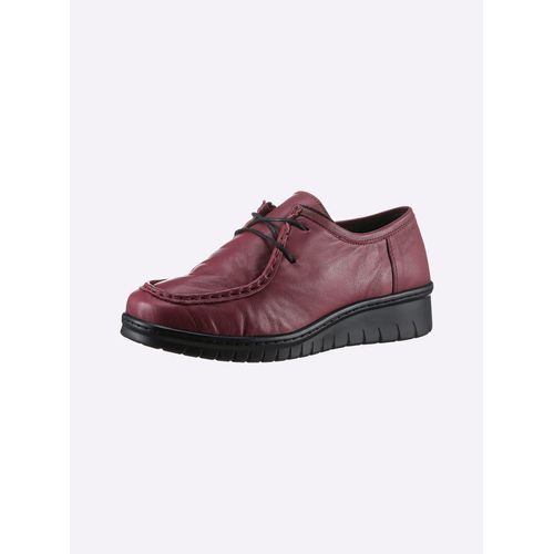 Schnürschuh CASUAL LOOKS, Damen, Gr. 42, rot (bordeaux), Glattleder, Basic, Schuhe