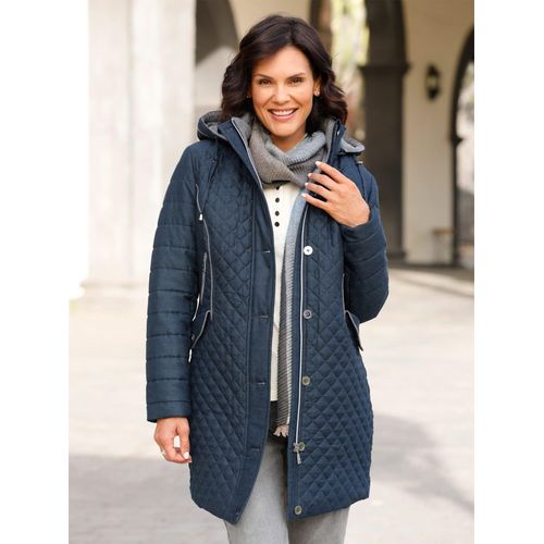 Langjacke CASUAL LOOKS, Damen, Gr. 24, blau (dunkelblau), 100% Polyester, unifarben, Langarm, Jacken