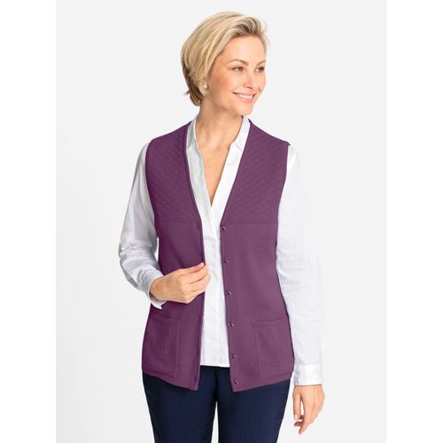 Strickweste CLASSIC, Damen, Gr. 52, lila (violett), 50% Polyacryl, 50% Schurwolle, unifarben, Westen