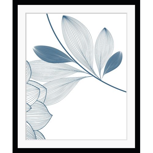 Bild QUEENCE, blau (schwarz), B:50cm H:70cm, Bilder, Blumen, gerahmt