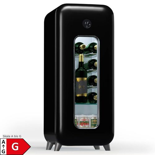Shirley 15 Uno Weinkühlschrank 15 Flaschen 5 - 20 °C Touch Retro Schwarz 15 Flaschen 1 Kühlzone