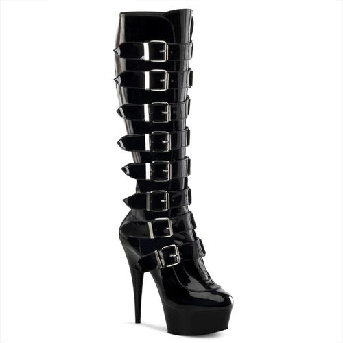 DELIGHT-2049 Damen Boots von Pleaser, Schwarz EU 40, US 10