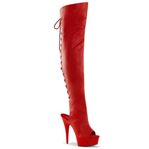 DELIGHT-3019 Damen Boots von Pleaser, Rot , EU 42, US 12