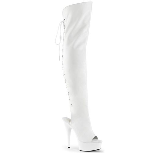 DELIGHT-3019 Damen Boots von Pleaser, Weiß , EU 40, US 10