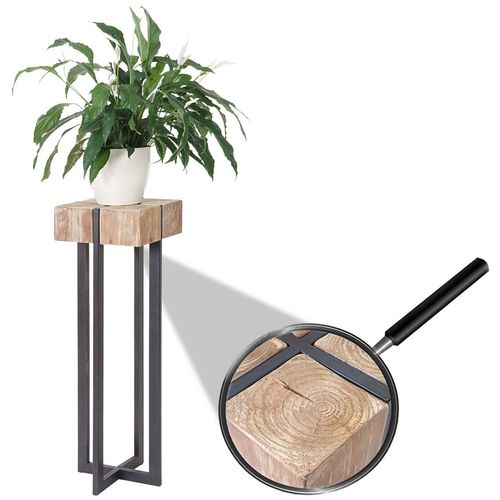 Blumentisch MCW-A15, Beistelltisch Tisch Blumensäule, Tanne Holz rustikal massiv MVG- 100x32x32cm
