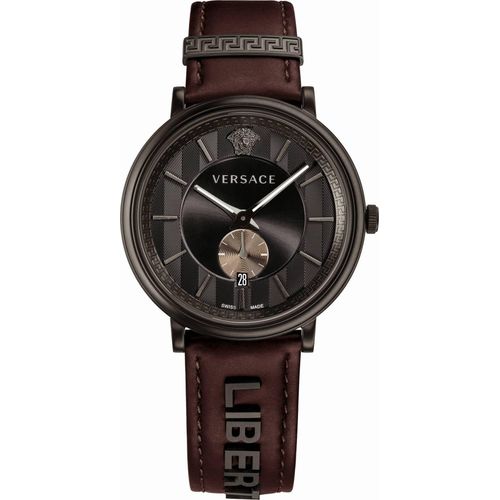 Versace VBQ040017 V-Circle The Manifesto Edition schwarz braun Herren Uhr NEU