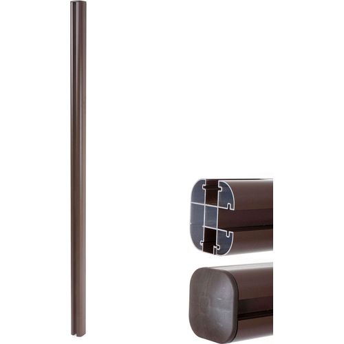 Alu-Pfosten Savoie-WPC-Zaun, Pfeiler Pfahl, Stecksystem 240cm, braun