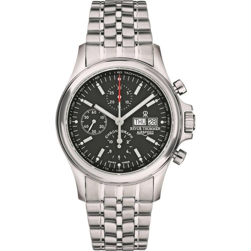 Revue Thommen Herren Armbanduhr Automatic Airspeed Heritage Chronograph 43 mm Armband Edelstahl 17081.6134