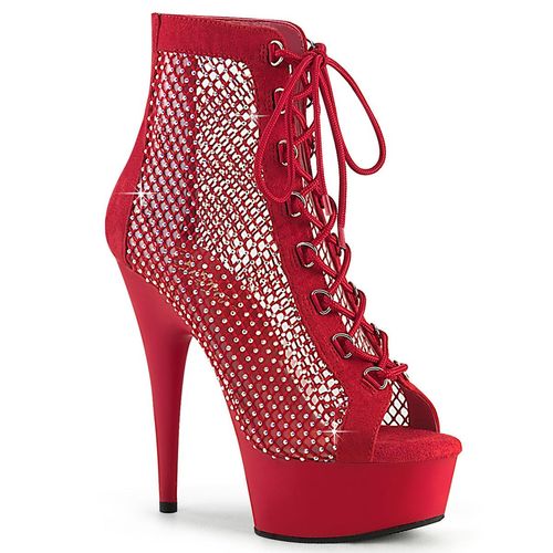 DELIGHT-600-33RM Damen Booties von Pleaser, Rot , EU 39, US 9