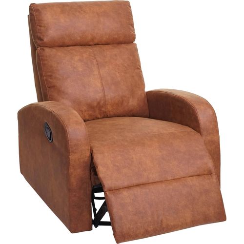 Fernsehsessel HWC-A54 Premium, Relaxsessel Schaukelstuhl Wippfunktion, drehbar Stoff/Textil wildKunstleder