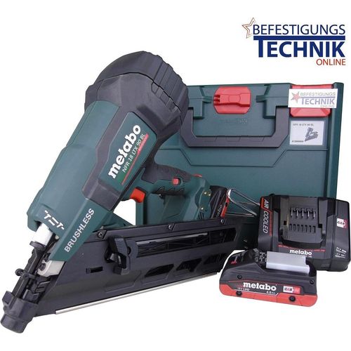 Metabo Akku-Nagler NFR 18 LTX 90 BL metaBOX 340; 18V 2x4Ah LiHD + ASC 145