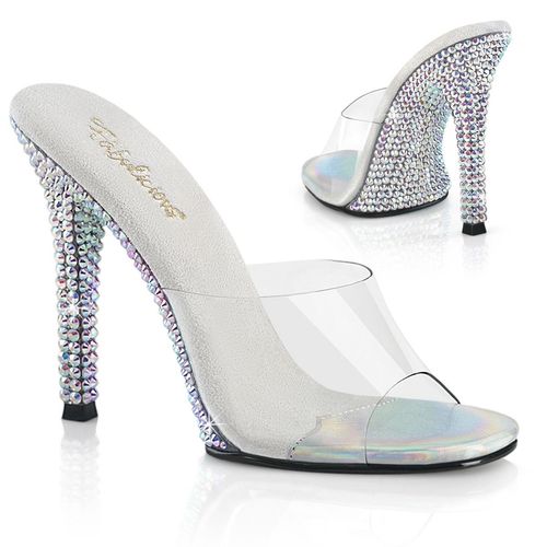 GALA-01DML Damen Slipper von Fabulicious, Transparent EU 41, US 11