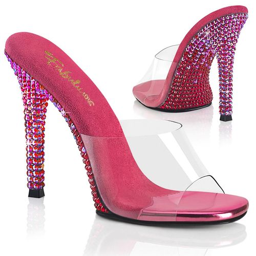 GALA-01DMM Damen Slipper von Fabulicious, Transparent Pink , EU 38, US 8