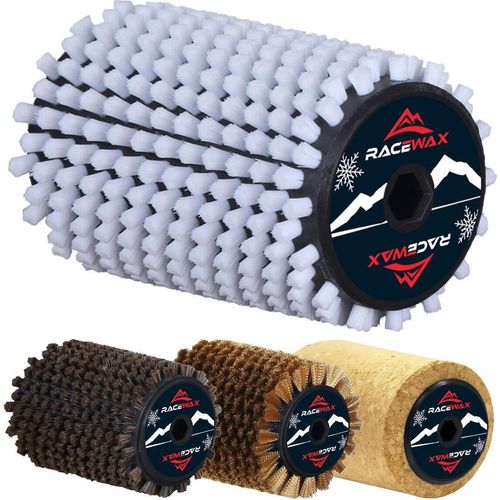 RaceWax Roto Bürsten Set Kork Nylon Rosshaar Kupfer Rotorbürste 120mm Rotobürste
