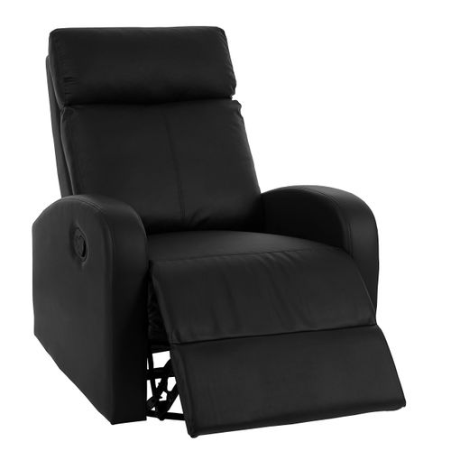 Fernsehsessel HWC-A54 Premium, Relaxsessel Schaukelstuhl Wippfunktion, drehbar Kunstleder schwarz