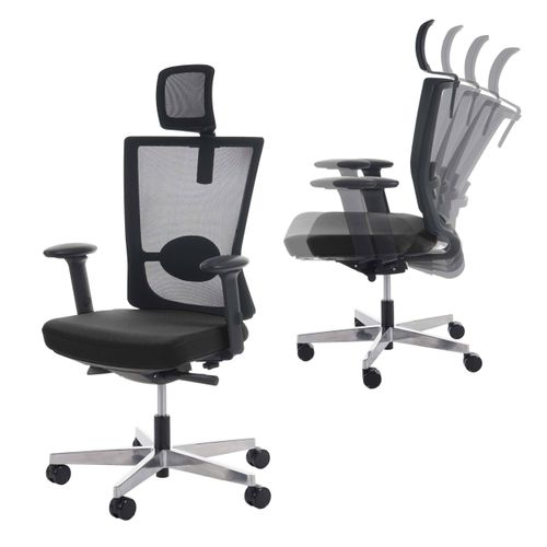 Bürostuhl MERRYFAIR Karlstad, Schreibtischstuhl, Sliding-Funktion ergonomisch schwarz, mit Kopfstütze