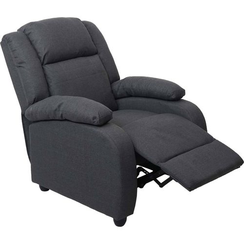 Fernsehsessel Glasgow, Relaxsessel Liege Sessel, Stoff/Textil dunkelgrau