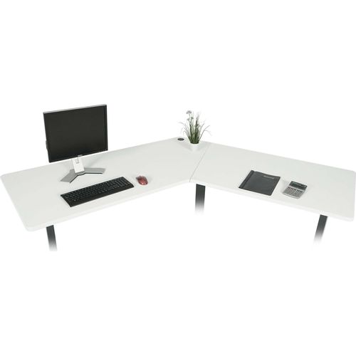 Tischplatte HWC-D40 für Eck-Schreibtisch, Schreibtischplatte, 120° weiß