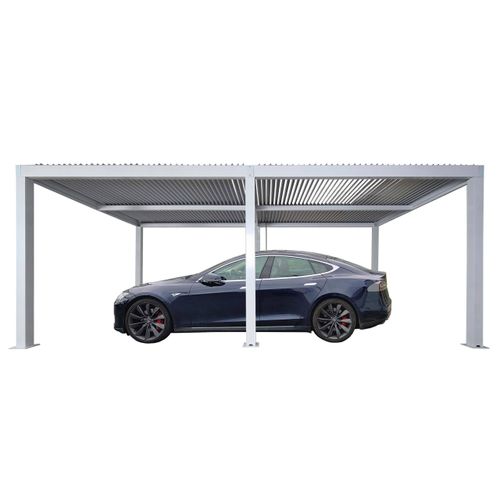 Carport MCW-L46, Autoüberdachung Garage Unterstand, 11cm-Aluminium-Gestell, Regenrinne sturmfest, 3x6m weiß