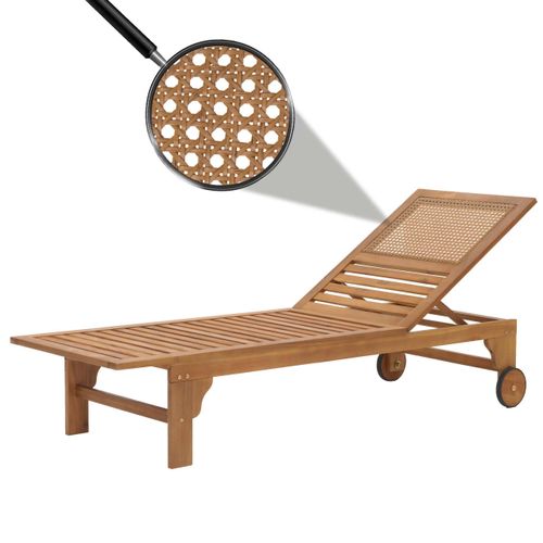 Sonnenliege MCW-N48, Relaxliege Gartenliege Liegestuhl, Massiv-Holz Akazie MVG-