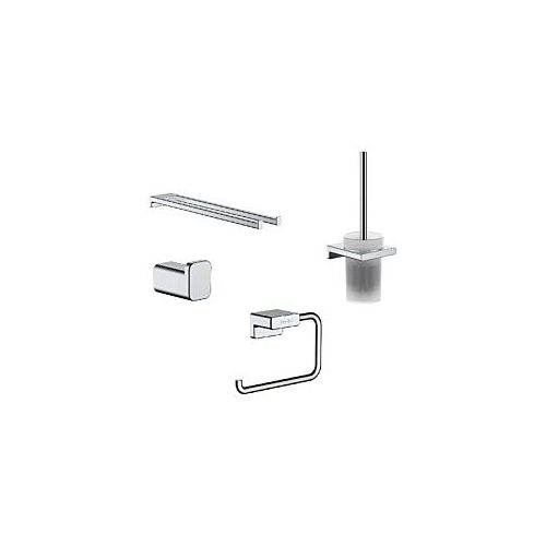 hansgrohe AddStoris Bad Accessoires Set chrom, Handtuchhalter, Haken, Bürstengarnitur, Papierhalter